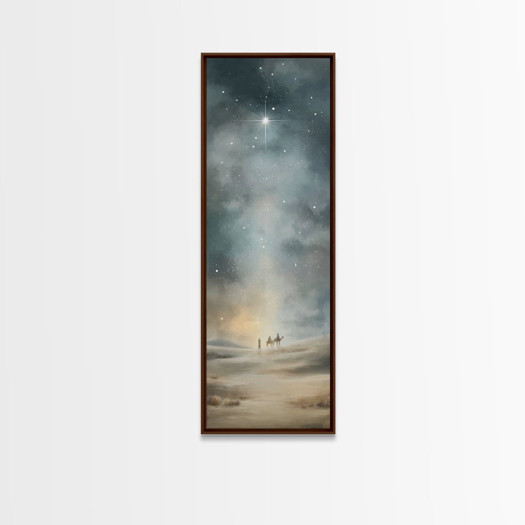 Sacred Journey Light | Framed Canvas Print | Christian Art | Christmas Wall Art | Narrow Art | Christian Gift Ideas | Christian Art Canvas
