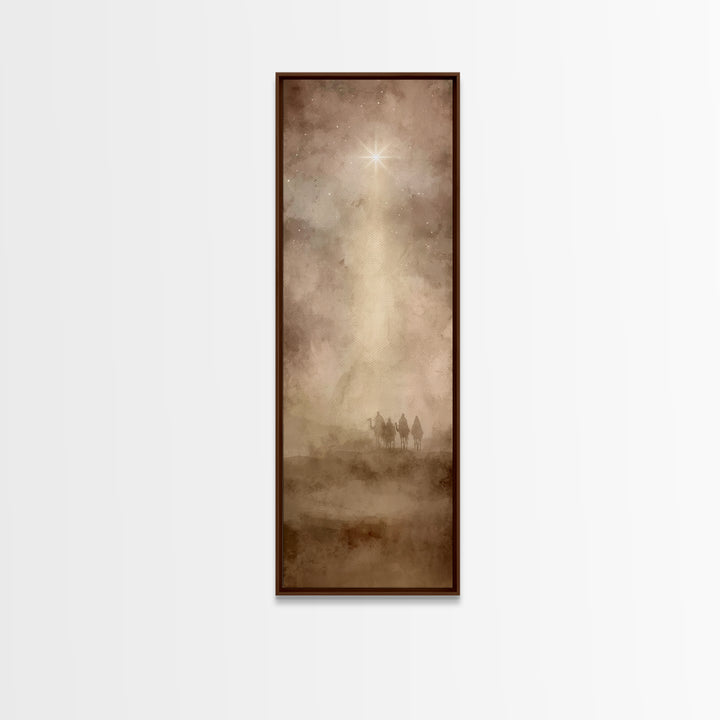 Holy Desert Path, Framed Canvas Print, Christian Art Canvas, Christmas Art Work, Tall Narrow Wall Art, Large Christian Painting, Christian