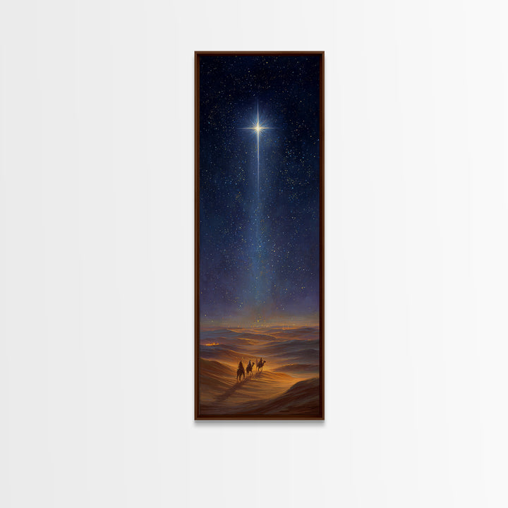Faithful Caravan Star – Framed Canvas Print – Christian Christmas Art – Christian Painting – Skinny Art – Christian Art Gift – Christmas Wa