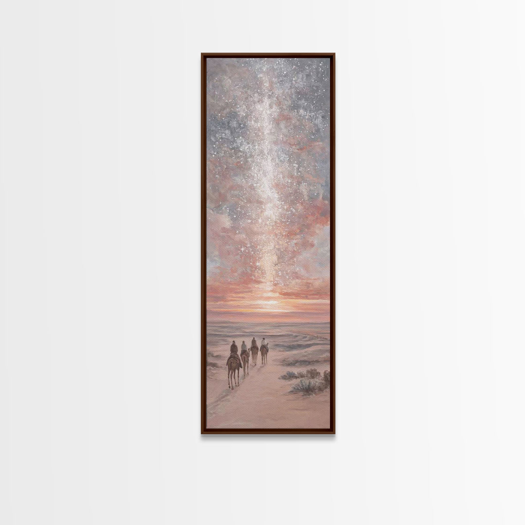 Blessed Night Sky | Framed Canvas Print | Christian Art Print | Christmas Art | Narrow Art | Framed Christian Art | Christmas Canvas Wall A