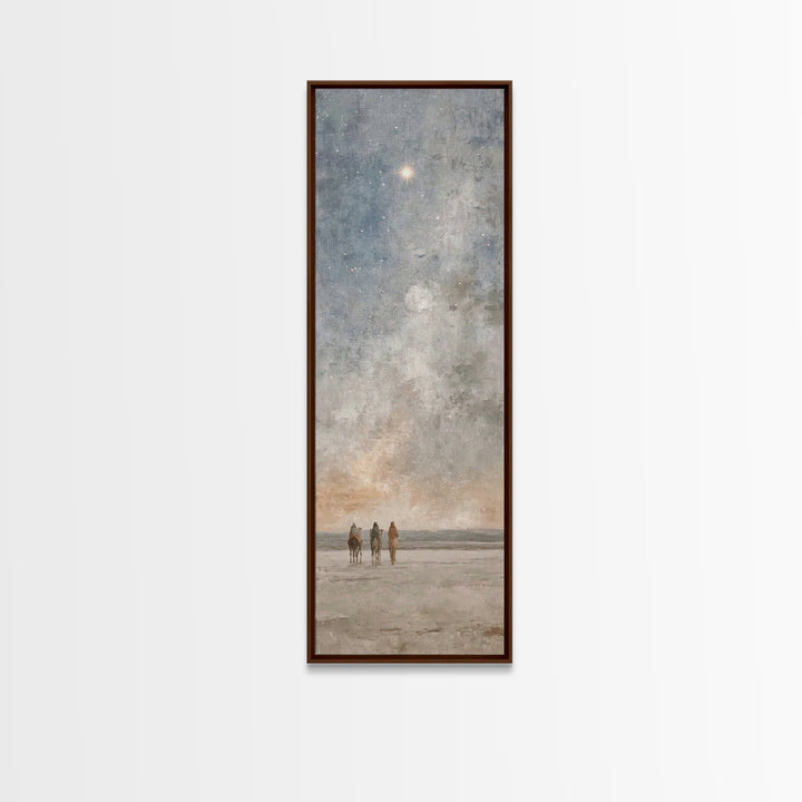 Star Above The Way – Framed Canvas Print – Christian Wall Art – Christmas Art Prints – Narrow Art – Christian Art Painting – Christian Chri