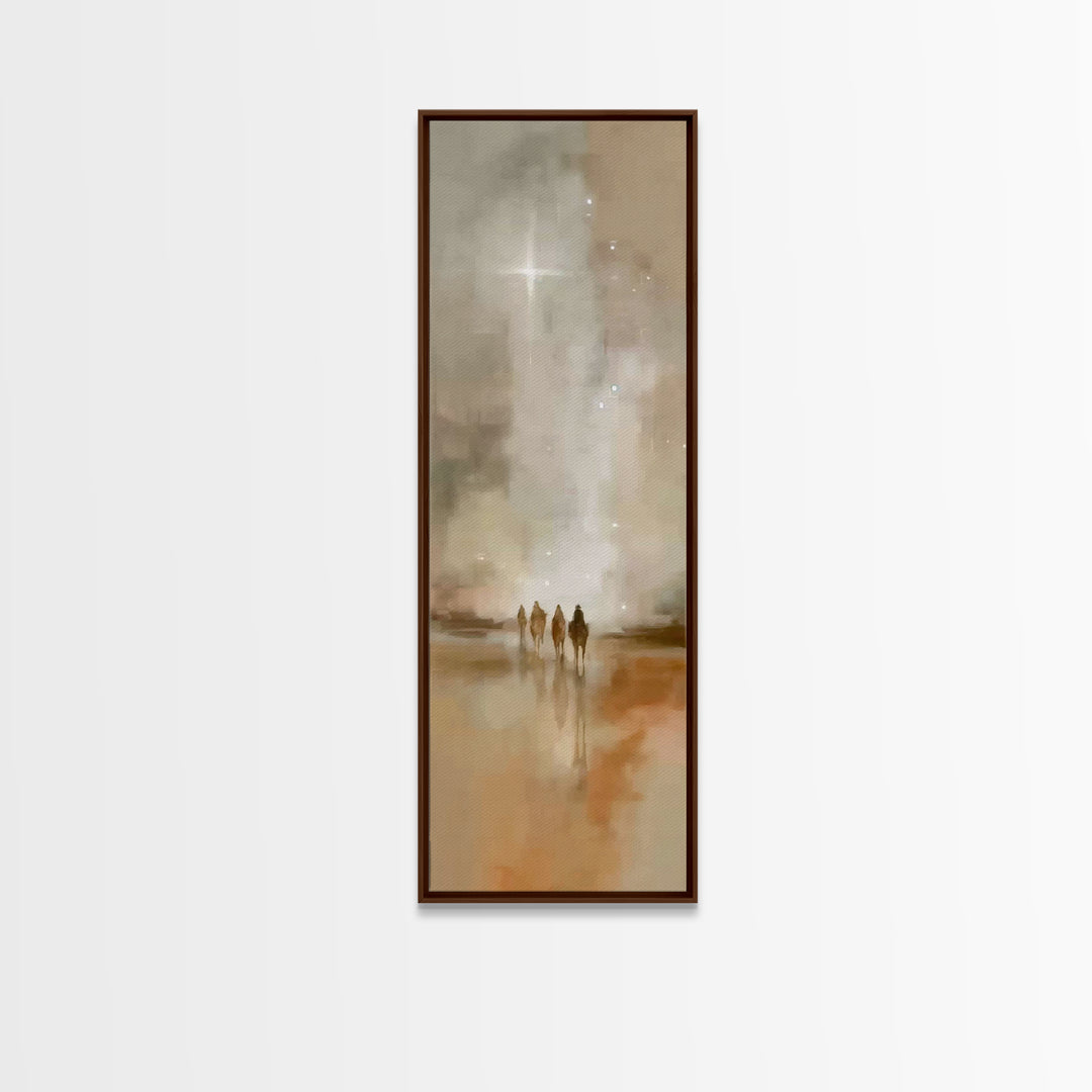 Guiding Desert Star – Framed Canvas Print – Christian Wall Art – Christmas Art – Christian Art Canvas – Tall Narrow Wall Art – Jesus Painti