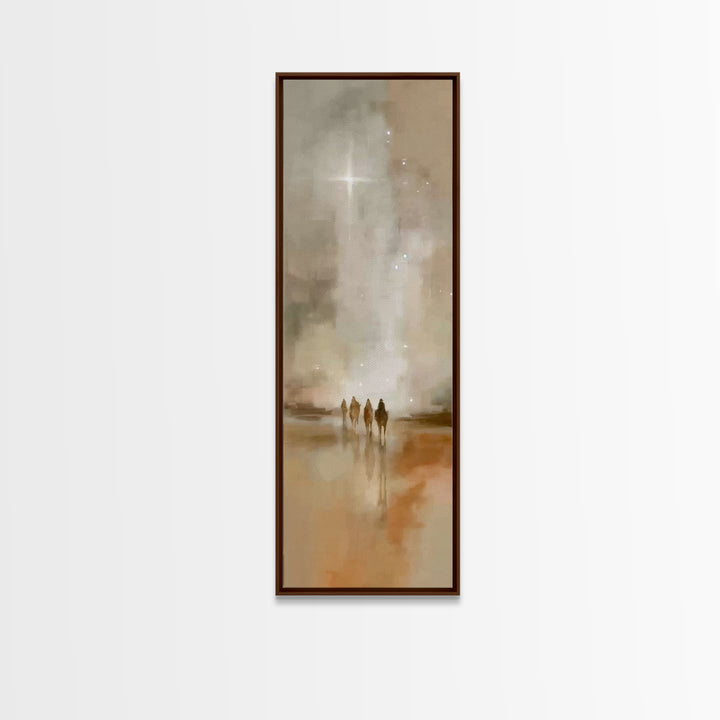 Guiding Desert Star – Framed Canvas Print – Christian Wall Art – Christmas Art – Christian Art Canvas – Tall Narrow Wall Art – Jesus Painti