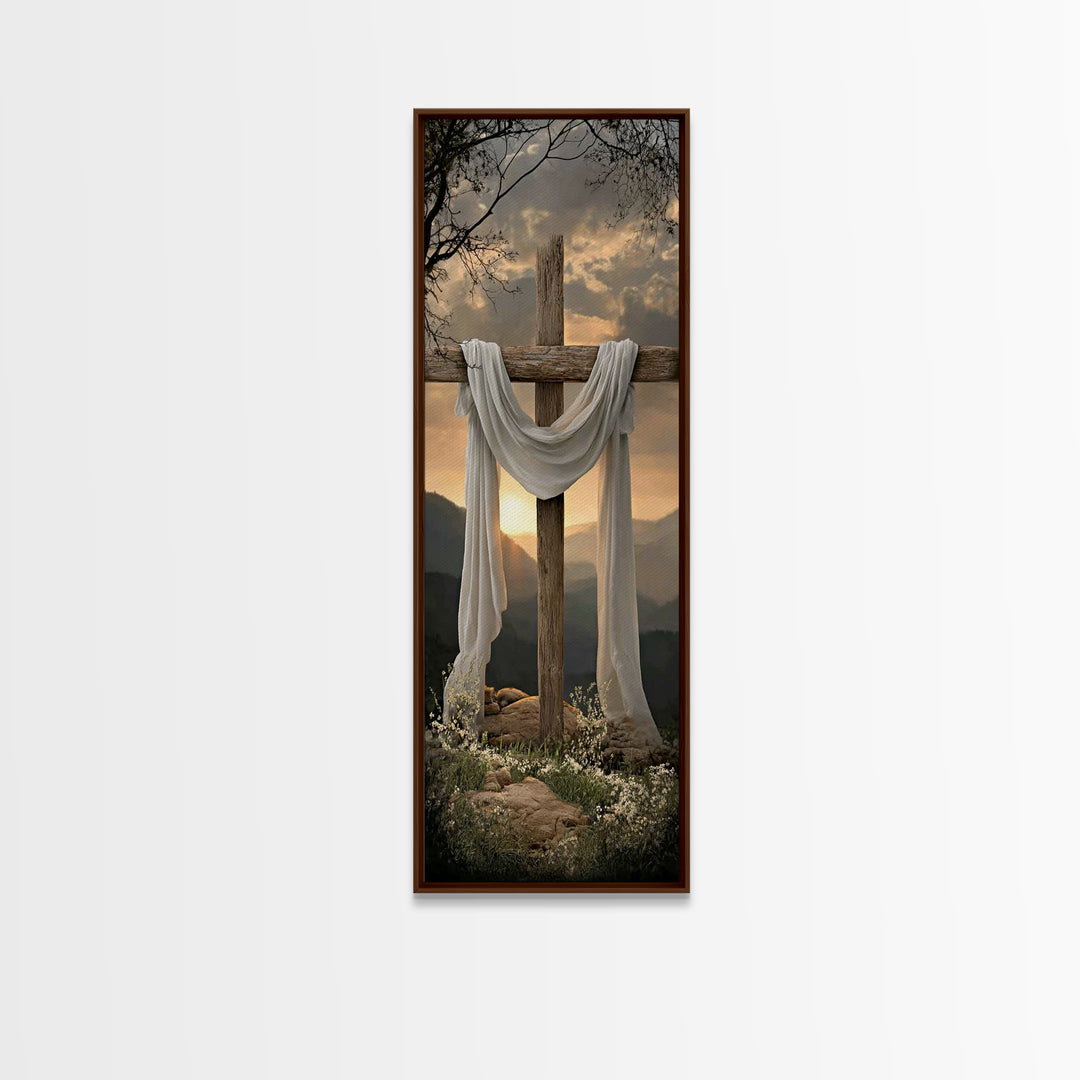 Dawn Of Redemption – Framed Canvas Print – Tall Narrow Wall Art – Christian Wall Art – Christian Art Canvas – Jesus Painting – Christmas Ar