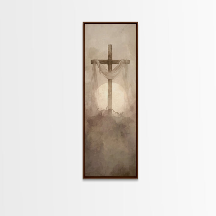 Calm Of Restoration, Framed Canvas Print, Skinny Art, Christian Art Canvas, Jesus Painting, Christian Gift, Christmas Wall Art