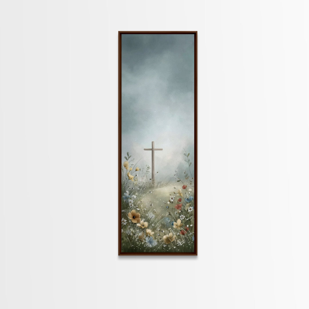 Pathway To Grace – Framed Canvas Print – Tall Narrow Wall Art – Christian Art Canvas – Christian Painting – Christmas Art – Christian Decor