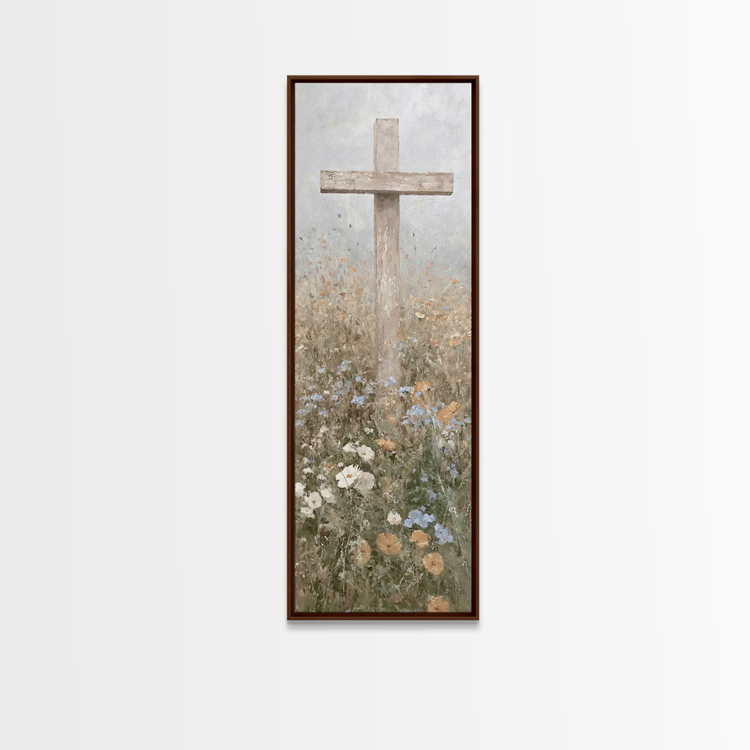 Field Of Mercy | Framed Canvas Print | Skinny Art | Christian Wall Art | Christian Art Canvas | Subtle Christian Art | Christian Christmas