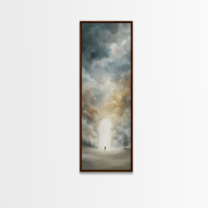 Heavenly Pathway, Framed Canvas Print, Narrow Art, Christian Art Print, Christian Painting, Christian Wall Art, Modern Christian Art