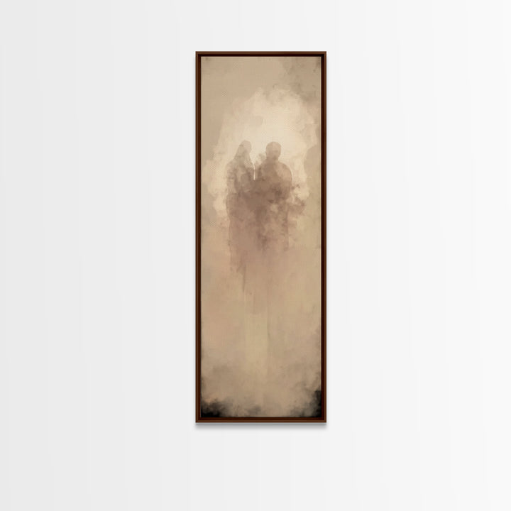 Sacred Reunion | Framed Canvas Print | Narrow Art | Christian Wall Art | Christian Art Print | Subtle Christian Paintings | Christian Decor