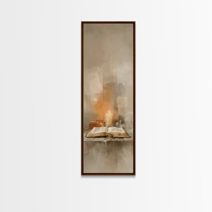 Holy Table Light – Framed Canvas Print – Tall Skinny Art Print – Christian Wall Art – Subtle Christian Art – Christian Art Canvas – Christi