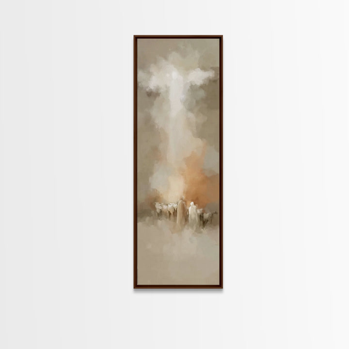 Shepherds Behold Glory – Framed Canvas Print – Tall Skinny Art Print – Christian Painting – Vintage Christian Art – Christian Art Canvas –