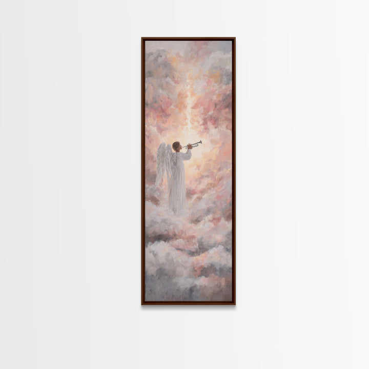 Angelic Dawn Herald – Framed Canvas Print – Tall Skinny Art Print – Christian Wall Art – Christian Art Canvas – Christian Decor