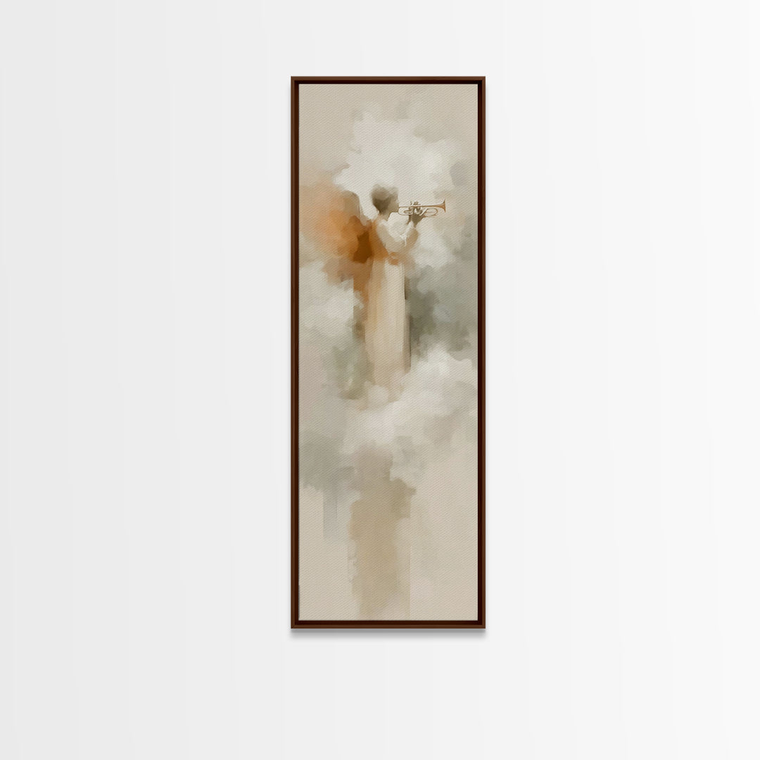 Seraphic Morning Call | Framed Canvas Print | Narrow Art | Christian Wall Art | Christian Art Canvas | Christian Christmas Art | Jesus Art