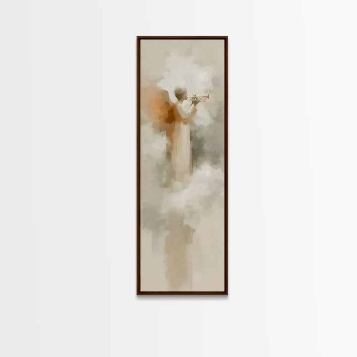 Seraphic Morning Call | Framed Canvas Print | Narrow Art | Christian Wall Art | Christian Art Canvas | Christian Christmas Art | Jesus Art