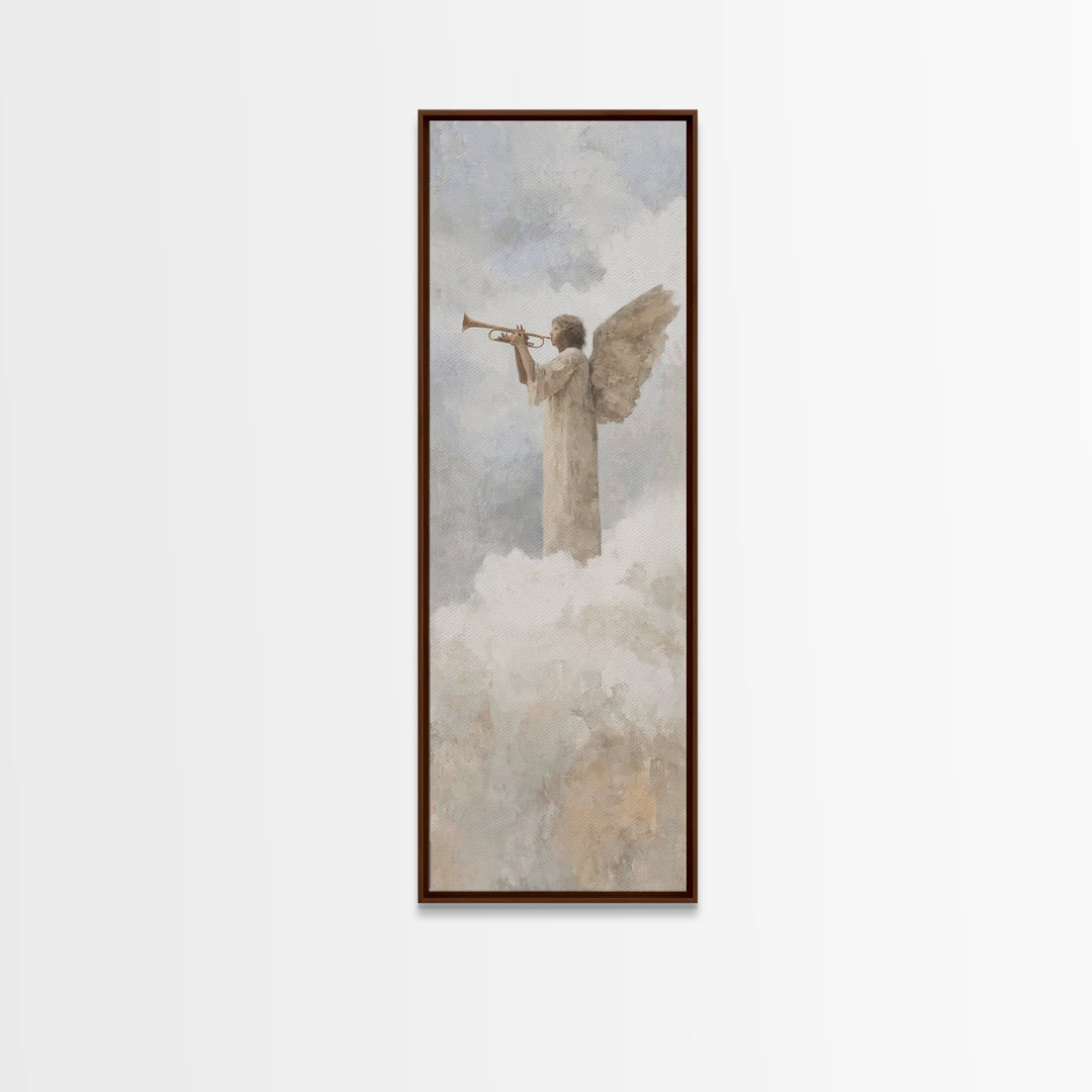 Trumpet Of Glory – Framed Canvas Print – Tall Narrow Wall Art – Christian Art Canvas – Christian Wall Art – Christian Christmas Art