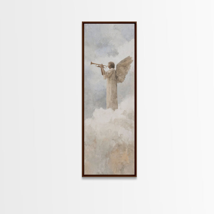 Trumpet Of Glory – Framed Canvas Print – Tall Narrow Wall Art – Christian Art Canvas – Christian Wall Art – Christian Christmas Art