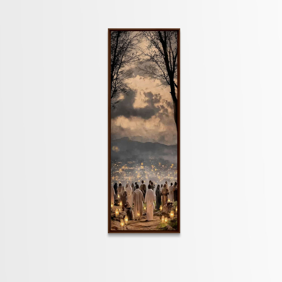 Gathering Of Hope – Framed Canvas Print – Skinny Art – Christian Art Canvas – Christian Wall Art – Christian Christmas Art – Jesus Art