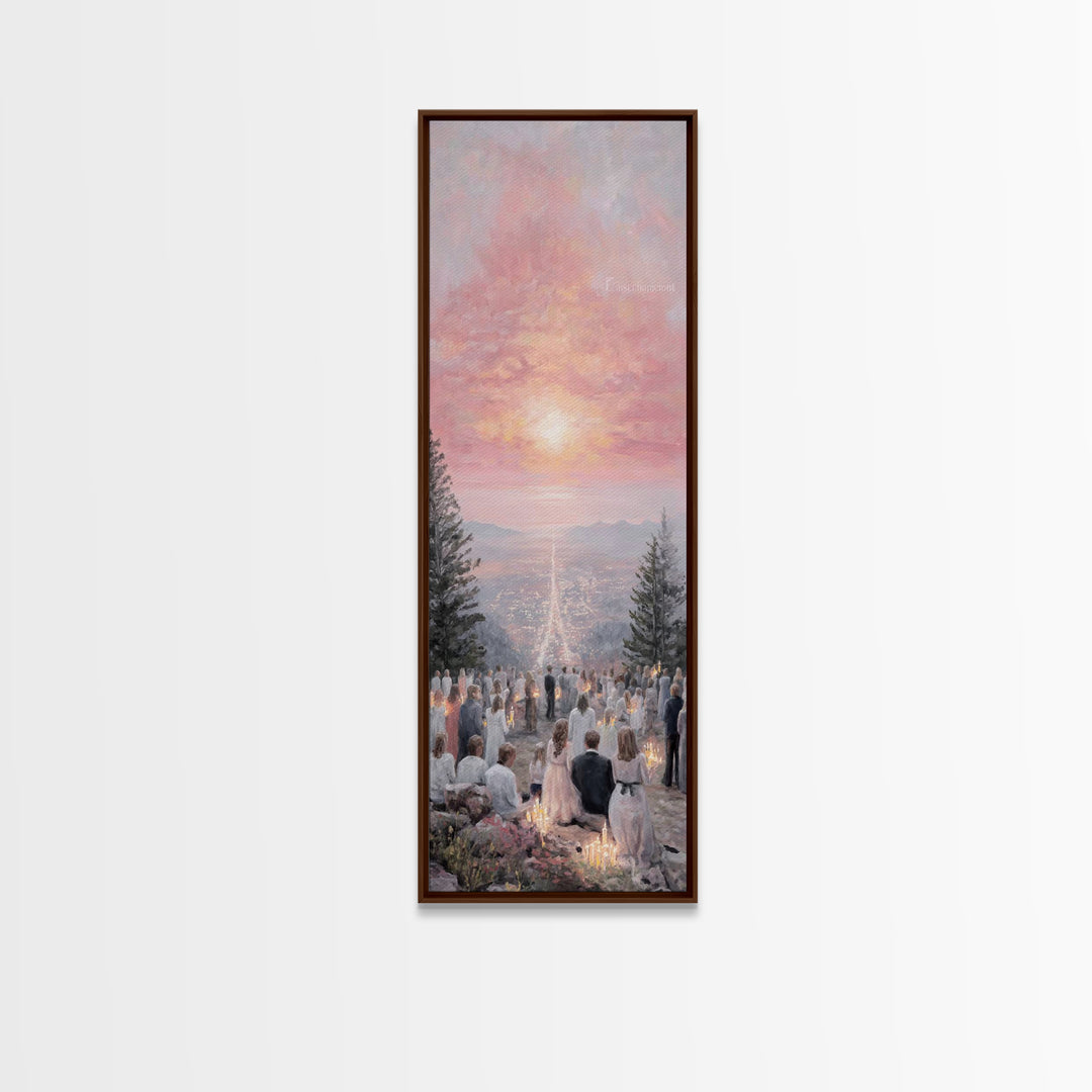 Candlelit Vigil Sky – Framed Canvas Print – Skinny Art – Christian Wall Art – Christian Art Print – Christian Christmas Art – Jesus Art