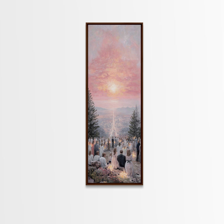 Candlelit Vigil Sky – Framed Canvas Print – Skinny Art – Christian Wall Art – Christian Art Print – Christian Christmas Art – Jesus Art