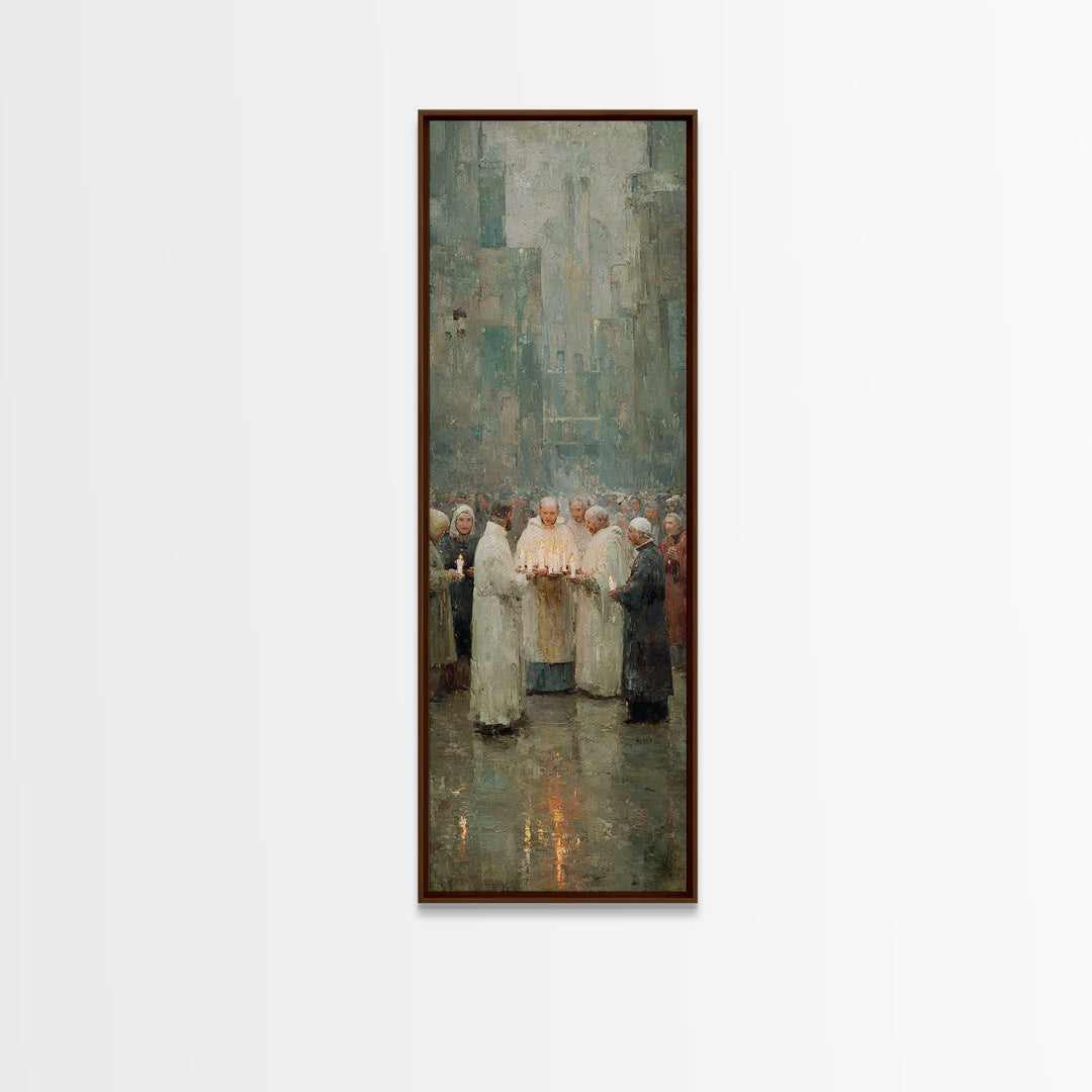 Winter Communion | Framed Canvas Print | Christian Art Canvas | Subtle Christian Art | Christmas Art Prints | Narrow Art