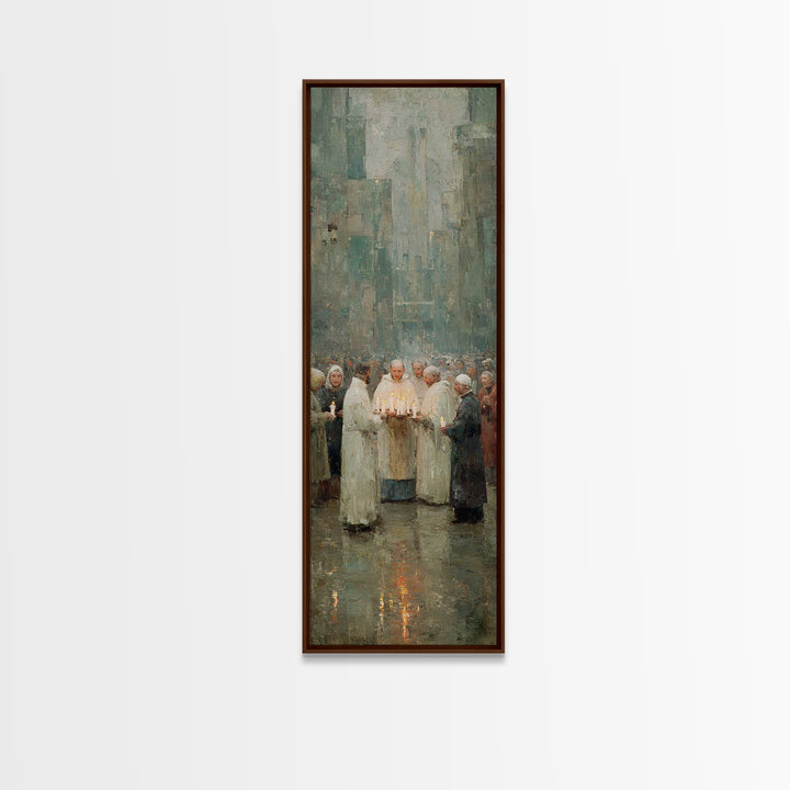 Winter Communion | Framed Canvas Print | Christian Art Canvas | Subtle Christian Art | Christmas Art Prints | Narrow Art