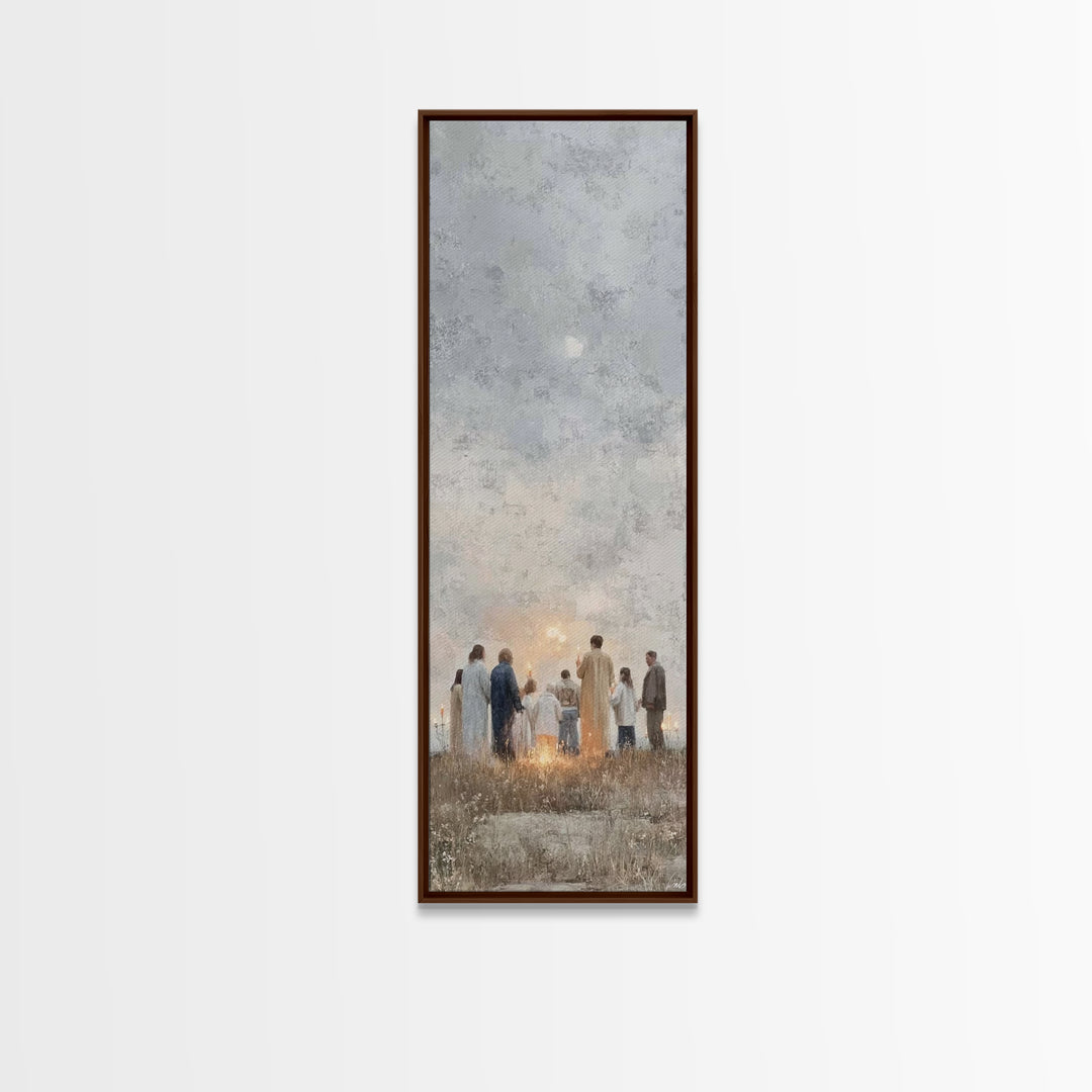 Dawn Of Praise, Framed Canvas Print, Narrow Art, Christian Wall Art, Christian Art Canvas, Christian Christmas Art, Christian Decor