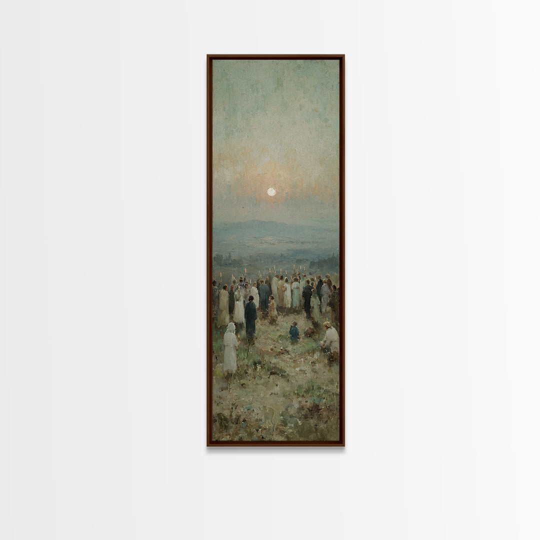 Hopeful Morning Vigil – Framed Canvas Print – Tall Narrow Wall Art – Christian Wall Art – Christian Art Canvas – Christian Christmas Art