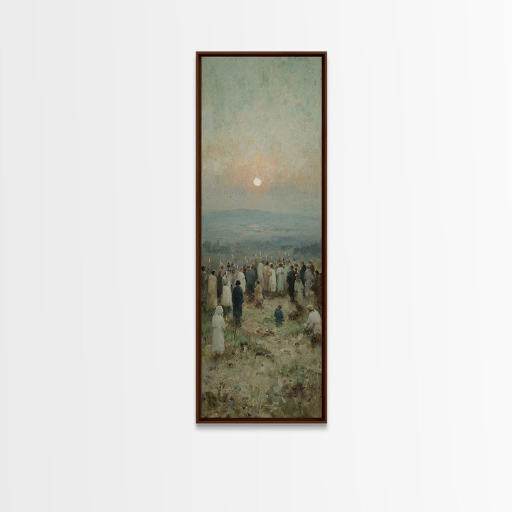 Hopeful Morning Vigil – Framed Canvas Print – Tall Narrow Wall Art – Christian Wall Art – Christian Art Canvas – Christian Christmas Art