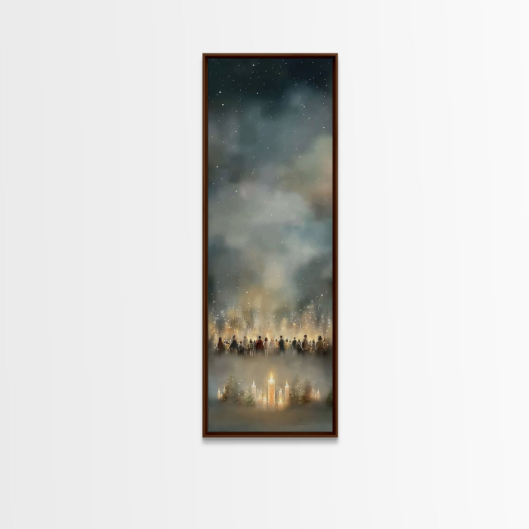 Tender Consolation | Framed Canvas Print | Christian Painting | Christian Christmas Art | Modern Christian Art | Tall Skinny Art Print