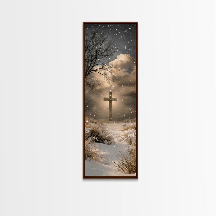 Light Of Faith – Framed Canvas Print – Christian Wall Art – Christian Art Canvas – Jesus Painting – Tall Narrow Wall Art – Christmas Art