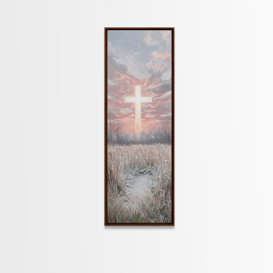 Dawn Of Grace – Framed Canvas Print – Jesus Painting – Christian Art Canvas – Tall Narrow Wall Art – Christmas Art – Christian Wall Art