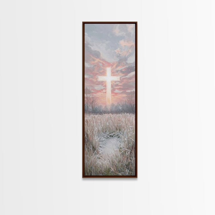Dawn Of Grace – Framed Canvas Print – Jesus Painting – Christian Art Canvas – Tall Narrow Wall Art – Christmas Art – Christian Wall Art