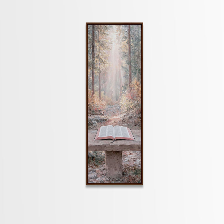 Sanctuary In Mist | Framed Canvas Print | Christian Wall Art | Skinny Art | Christian Art Canvas | Christian Painting | Christian Decor