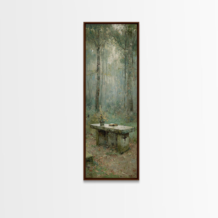 Quiet Scripture Rest | Framed Canvas Print | Christian Painting | Narrow Art | Christian Art Canvas | Christian Wall Art | Christian Decor