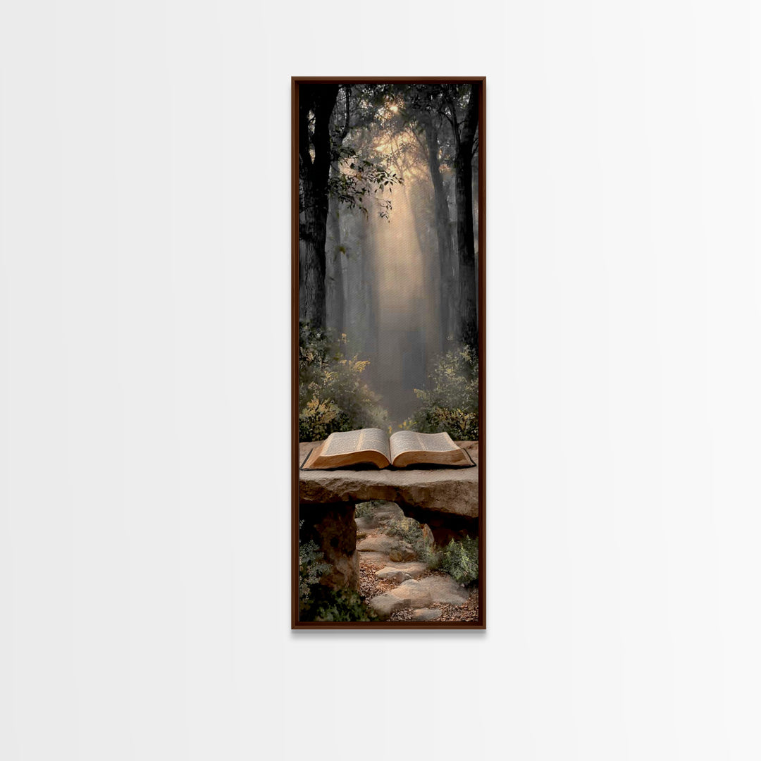 Holy Word Light | Framed Canvas Print | Christian Painting | Christian Art Canvas | Tall Narrow Wall Art | Christian Wall Art | Christian D
