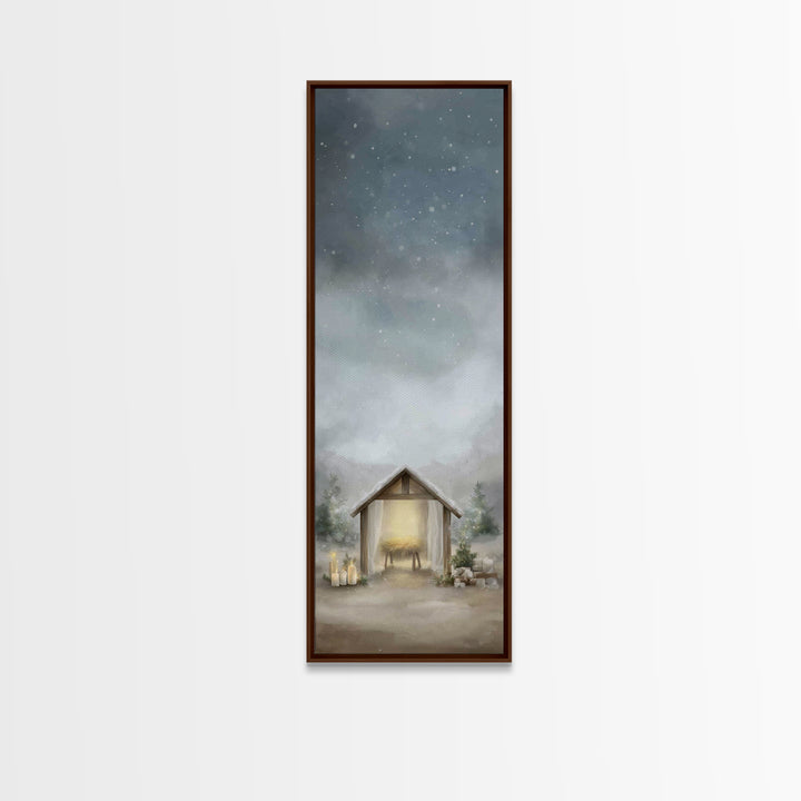 Sacred Horizon | Framed Canvas Print | Christian Wall Art | Christian Art Canvas | Christmas Art Work | Tall Narrow Wall Art