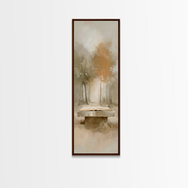 Autumn Scripture Glow | Framed Canvas Print | Christian Art Canvas | Christian Wall Art | Tall Skinny Art Print | Christian Painting | Chri