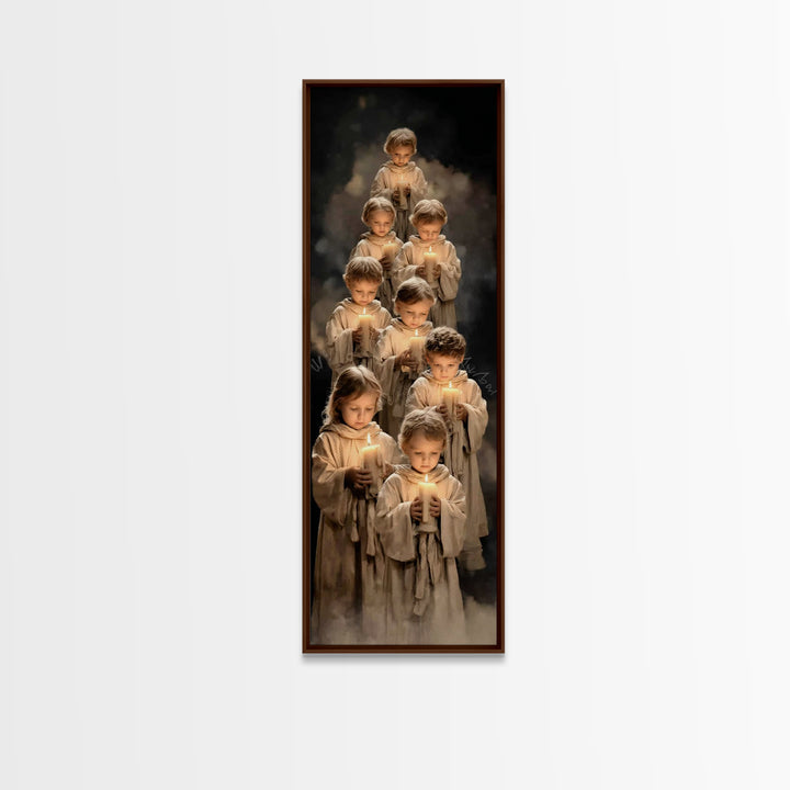 Children Of Light – Framed Canvas Print | Christian Art Canvas | Christian Wall Art | Tall Narrow Wall Art | Christian Christmas Art | Chri