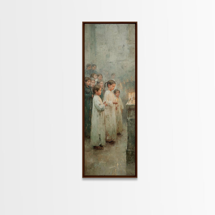 Luminous Offering – Framed Canvas Print – Christian Art Canvas – Christian Wall Art – Tall Skinny Art Print – Christmas Art – Christian Chr