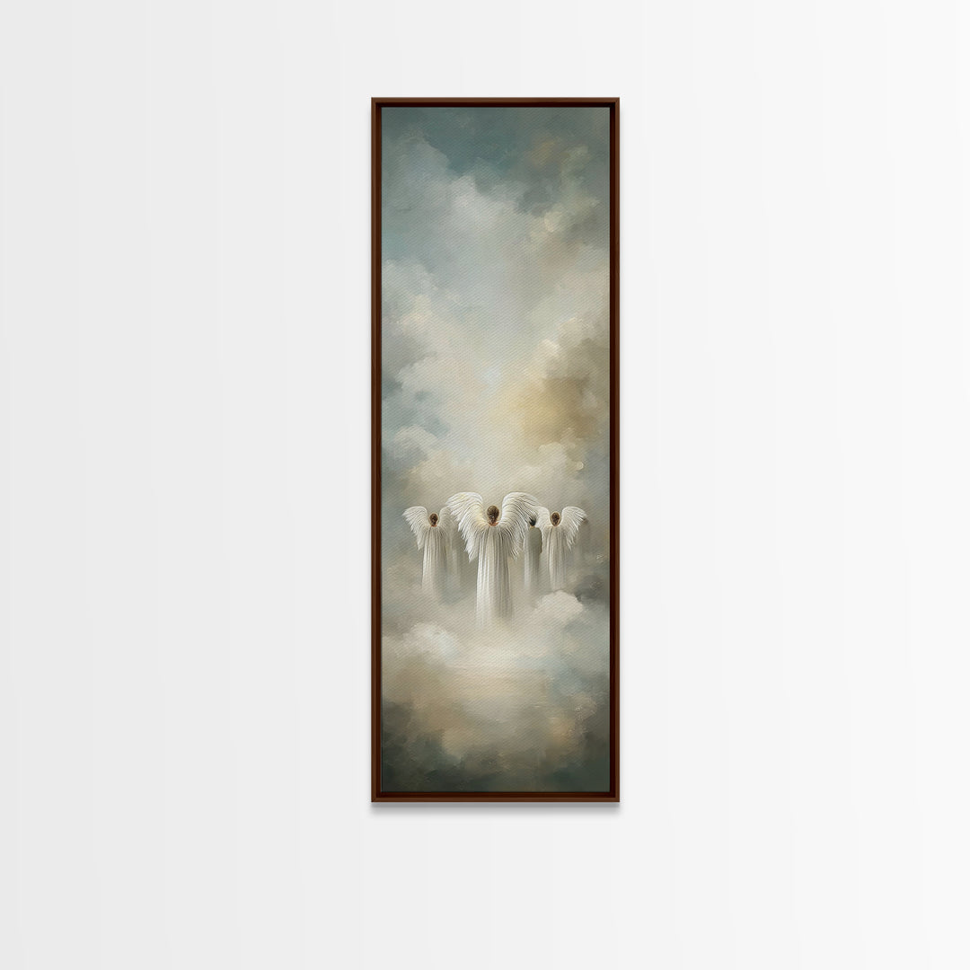 Angelic Ascent – Framed Canvas Print – Christian Wall Art – Christian Art Canvas – Tall Narrow Wall Art – Christian Christmas Art – Christm