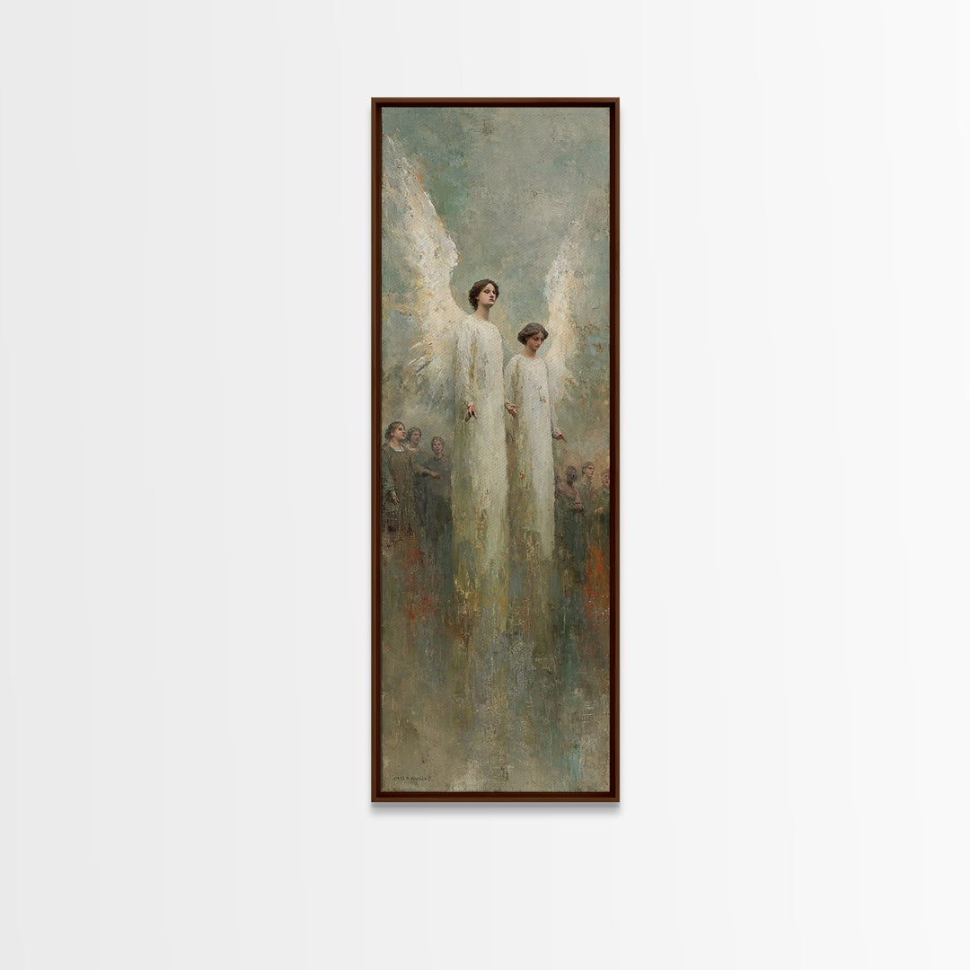Heavenly Messengers Arise – Framed Canvas Print – Christian Wall Art – Christian Art Canvas – Tall Narrow Wall Art – Christian Christmas Ar