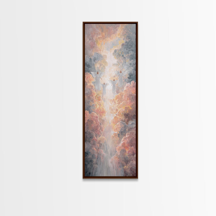 Cloudborne Choir – Framed Canvas Print – Christian Wall Art – Christian Art Canvas – Narrow Art – Christian Christmas Art – Christian Decor