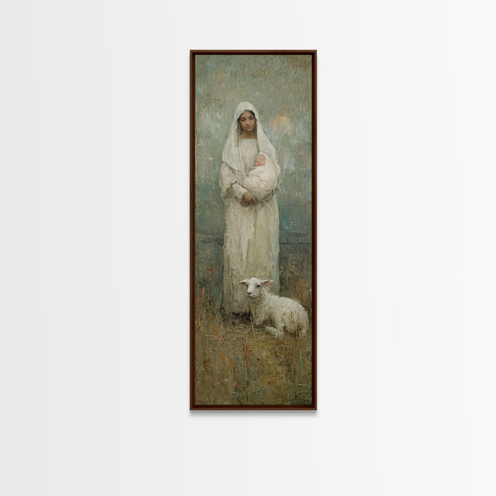 Mother’s Sacred Grace – Framed Canvas Print – Christian Wall Art – Christian Art Canvas – Tall Narrow Wall Art – Christian Painting – Chris