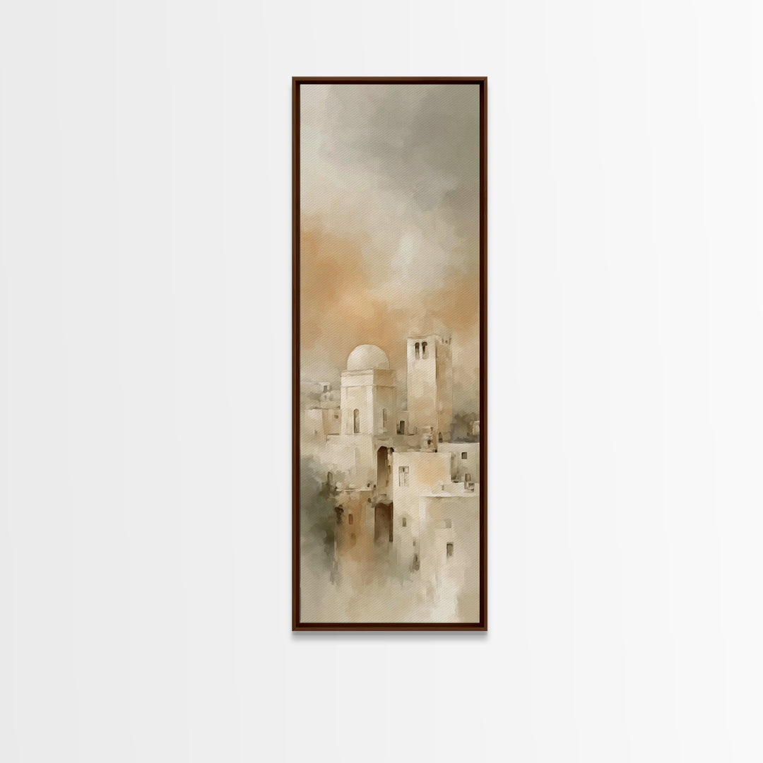 Bethlehem Dawn Light – Framed Canvas Print – Tall Narrow Wall Art – Christian Wall Art – Christian Art Canvas – Christmas Art – Christian D