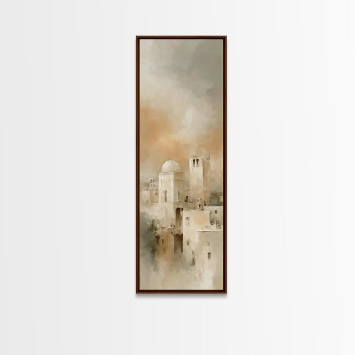 Bethlehem Dawn Light – Framed Canvas Print – Tall Narrow Wall Art – Christian Wall Art – Christian Art Canvas – Christmas Art – Christian D