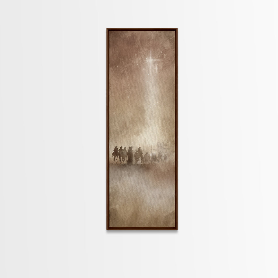 Star of the Journey – Framed Canvas Print – Narrow Art – Christian Wall Art – Christmas Art – Christian Art Canvas – Christian Christmas –