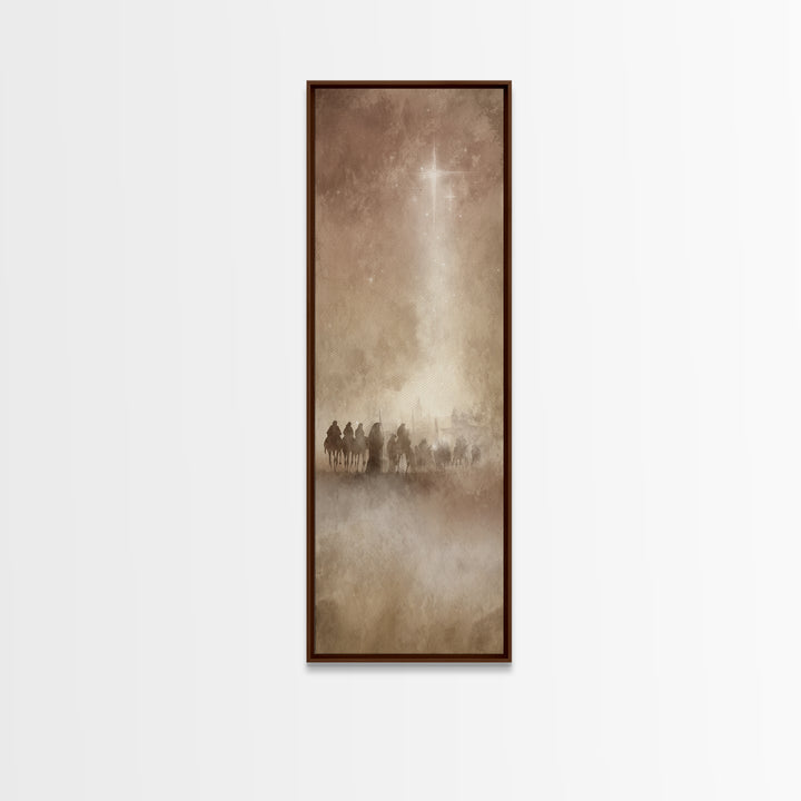 Star of the Journey – Framed Canvas Print – Narrow Art – Christian Wall Art – Christmas Art – Christian Art Canvas – Christian Christmas –