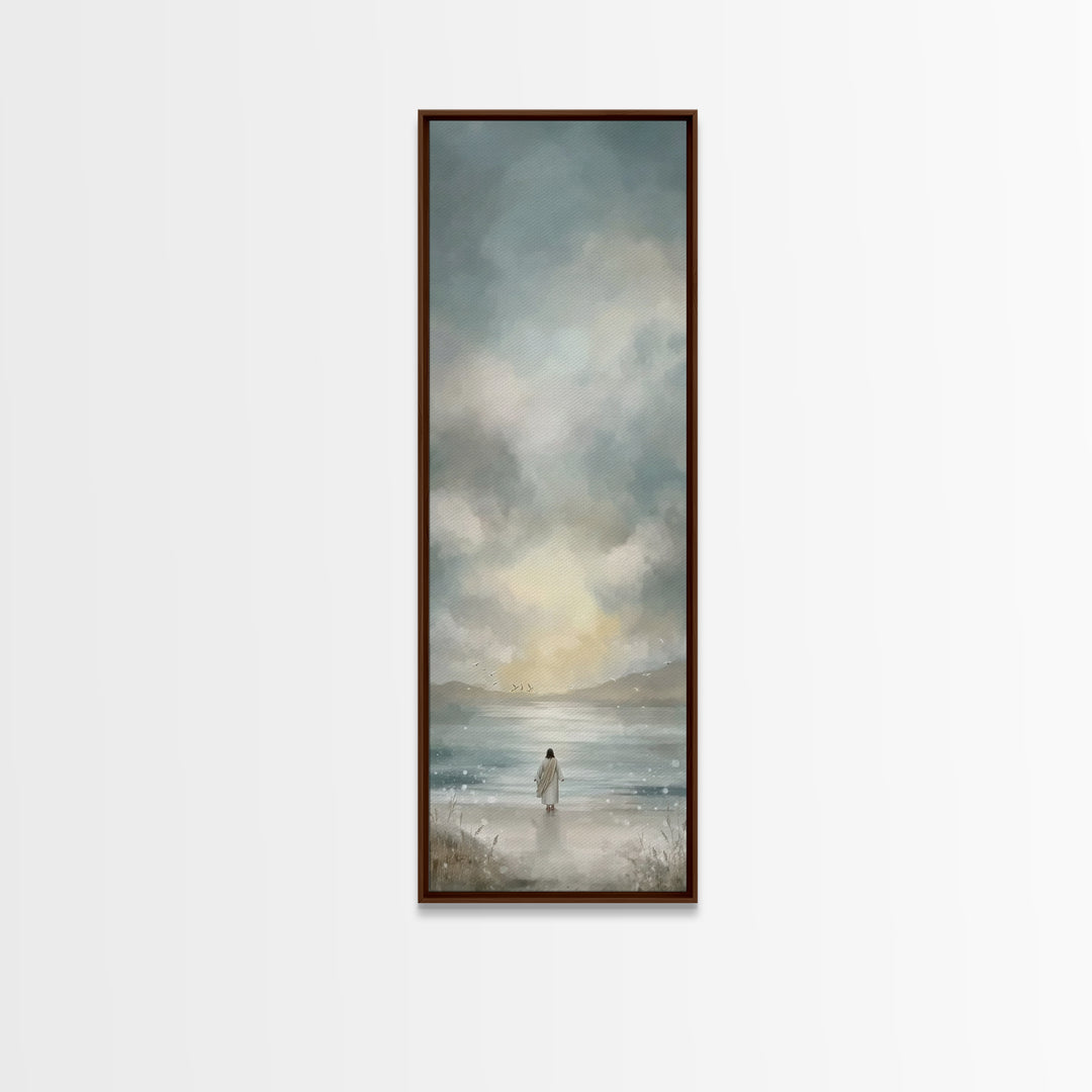 Radiance Of Mercy | Framed Canvas Print | Tall Narrow Wall Art | Christian Wall Art | Christian Art Canvas | Jesus Painting