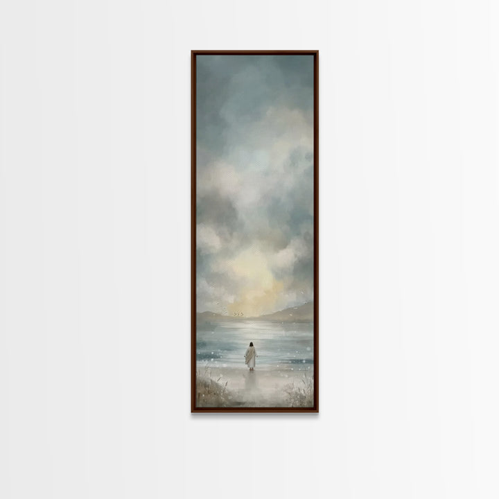 Radiance Of Mercy | Framed Canvas Print | Tall Narrow Wall Art | Christian Wall Art | Christian Art Canvas | Jesus Painting