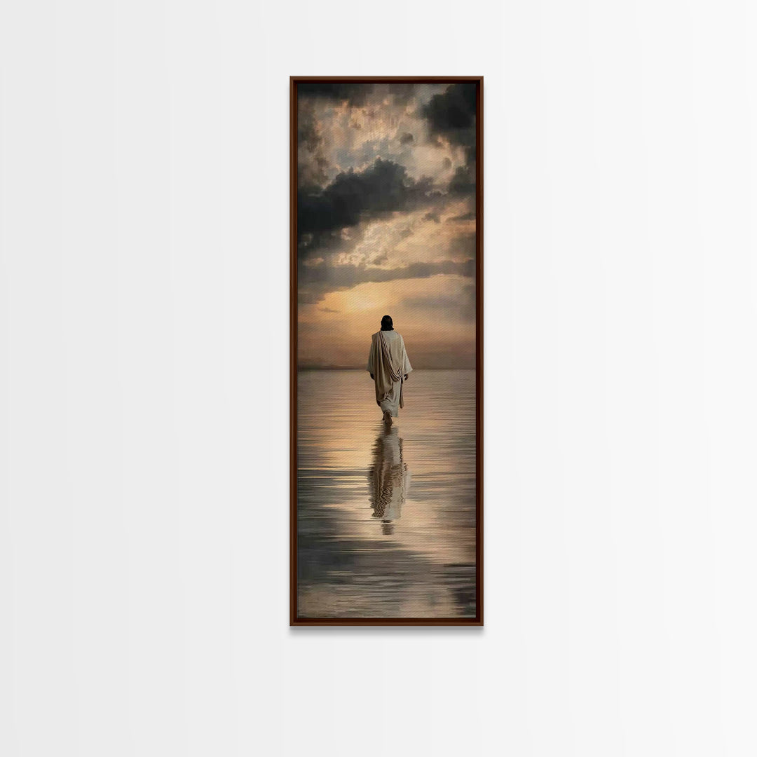 Evening Glory Path | Framed Canvas Print | Skinny Art | Christian Wall Art | Jesus Painting | Christian Art Canvas | Christian Christmas Ar